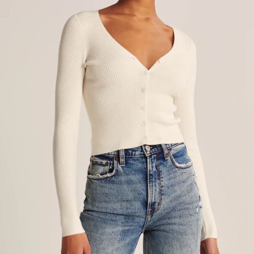 abercrombie & fitch slim v-neck cardigan